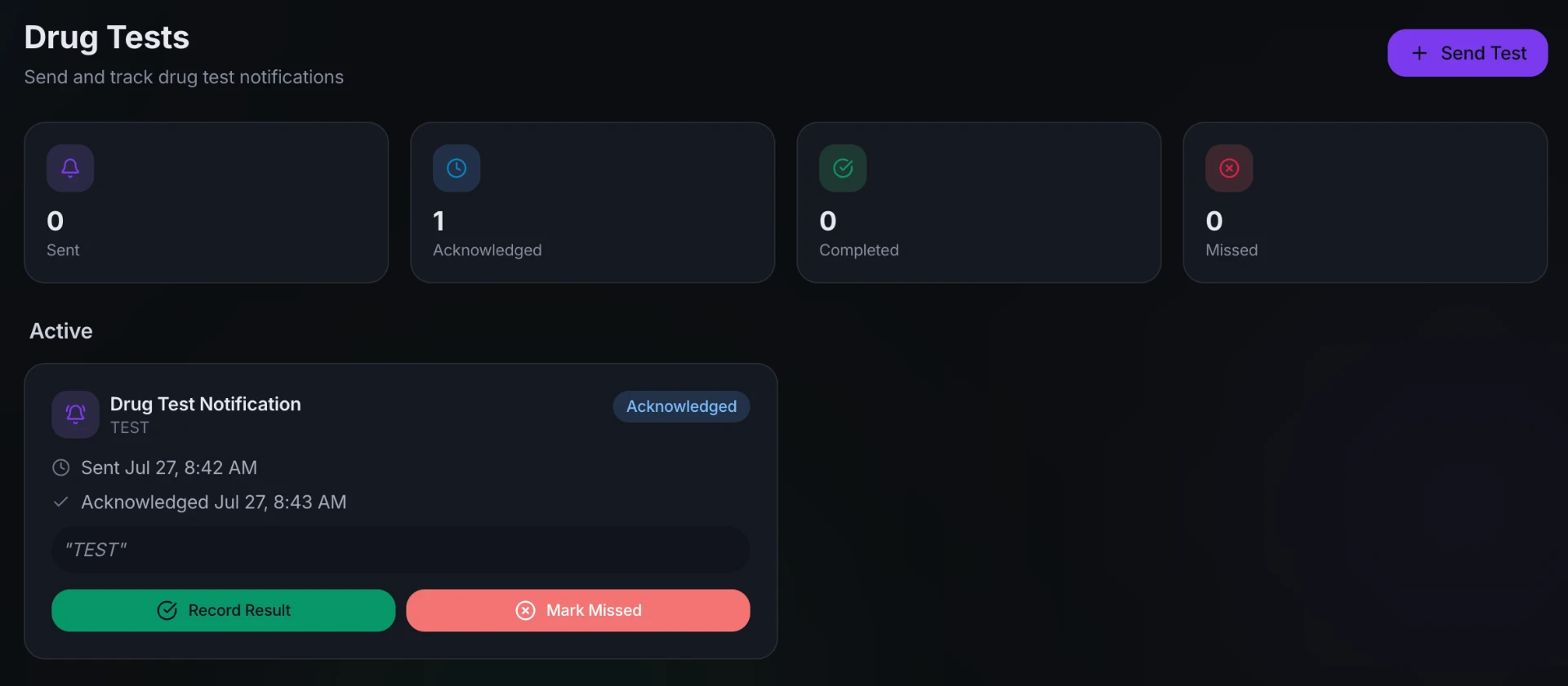 BridgeRR Drug Test Notifications preview